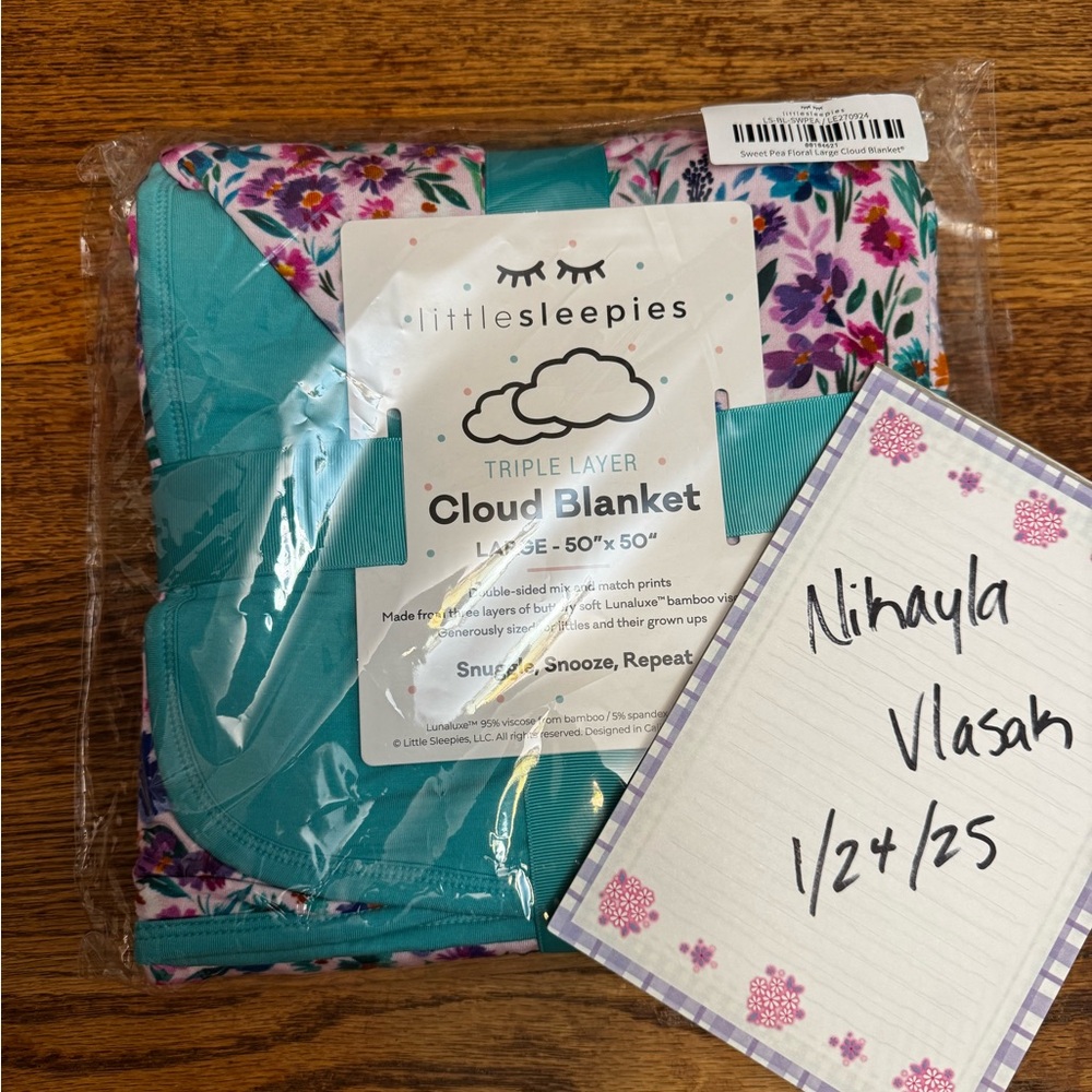Little Sleepies Large Cloud Blanket-NIB-Sweet Pea
